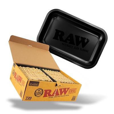 RAW Matte Black Murder'd Cigarette Rolling Tray | Size - Small | Elegant  and Sleek Black on Black Finish with Smooth Rounded Edges