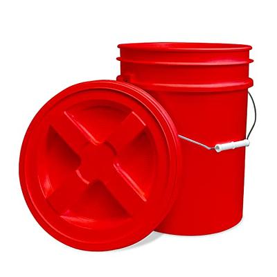 5 Gallon Bucket with Gamma Seal Screw on Airtight Lid, Set of 3, Food Grade  Storage, Premium HPDE Plastic, BPA Free, Durable 90 Mil All Purpose Pail,  Color: Red, Made in USA - Yahoo Shopping