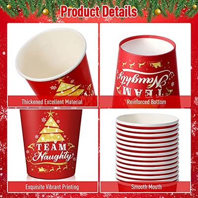 48Pcs Christmas Paper Cup 9 oz with Holiday Design  Christmas paper,  Holiday design, Christmas party supplies