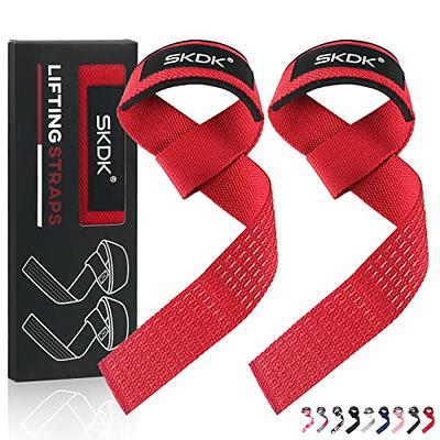SKDK Cotton Hard Pull Wrist Lifting Straps Grips Band-Deadlift Straps with  Neoprene Cushioned Wrist Padded and Anti-Skid Silicone - for Weightlifting
