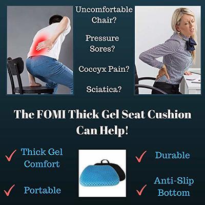 Fomi Extra Thick Firm Coccyx Memory Foam Office Seat Cushion