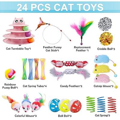 16 Pcs Colorful Spring Cat Toys Interactive Kitten Toys For Boredom Durable  Soft Plastic Cat Spring Toy For Swatting, Biting