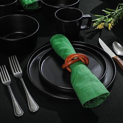 Gibson Soho Lounge 16-Piece Matte Dinnerware Set Black