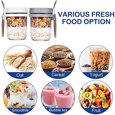 SMARCH Overnight Oats Jars with Lid and Spoon Set of 2, 16 oz