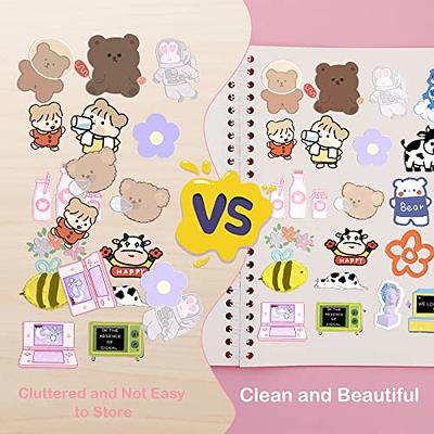 1 Pack Sticker Book, Blank Reusable Sticker Book with Plastic Spatula,  Sticker Book Collecting Album Sticker Collecting Book for Sticker Organizer