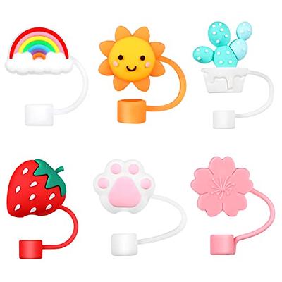 Ouligay 10Pcs Straw Tips Cover Drinking Straw Cover Cute Straw Tip Covers  Reusable Straw Toppers Dust-Proof Straw Protector Cover Soft Silicone Straw  Covers Cap Flower Straw Plugs for 6-8 mm Straws 