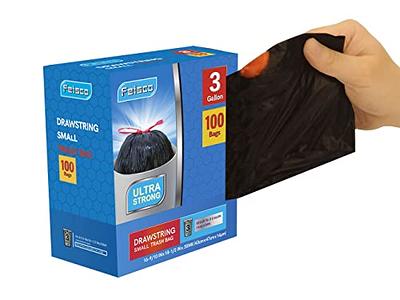 TSHDFJOPI 3 Gallon Trash Bags,Drawstring Kitchen Trash Bags