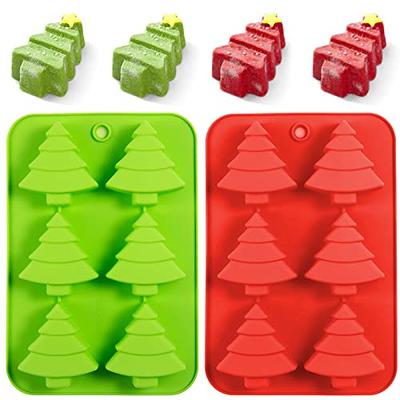 Set of 3 Holiday Christmas Shaped Silicone Ice Cube Soap Making Trays/Molds  - Gingerbread Men/Candy Canes, Snowflakes & Christmas Trees