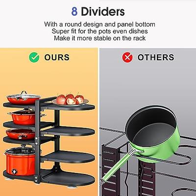 MUDEELA Pots and Pans Organizer for Cabinet 8-Tier Heavy Duty Adjustable  Pan Organizer Rack for Cabinet, Pot Organizer Rack for Kitchen Cabinet