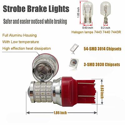 AUXITO 7443 LED Bulb White, Extremely Bright 3030 Chipsets, 7440 7441 7444  T20 W21W LED Replacement Lamp for Tail Lights, Reverse Backup light, Brake  Signal Lights 