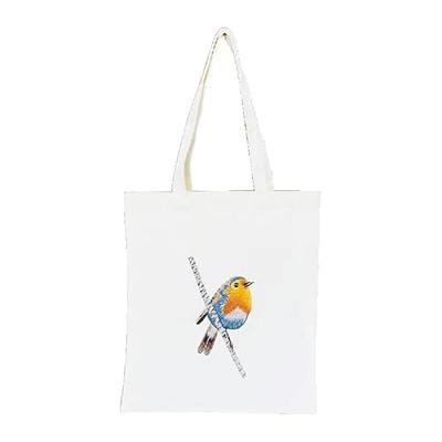 Maydear White Canvas Bag Embroidery Kit with pre-Printed Pattern