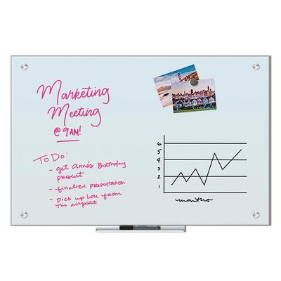 U Brands 70 in. x 47 in. White Frosted Surface, Frameless Magnetic