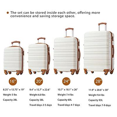 LONG VACATION Luggage Set 4 Piece Luggage Set ABS hardshell TSA