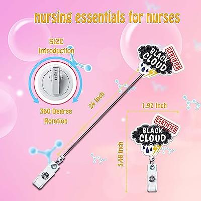 ANDGING Certified Black Cloud Nurse Badge Reel Holder, Cute Funny Badge  Reels Retractable for Nurses Badge Clip RN LVN LPN Nursing Student Gift  Essentials, Name Card Badge Holder with Alligator Clip 