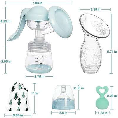  BumbleBee Manual Breast Pump Collector Combo- Silicone Milk  Collector 4oz/100ml with Suction Base & Neck Strap, Hand Pump Breast Pump  5oz/150ml with Compatible Nipple, Cap, Stopper and Storage Bag 