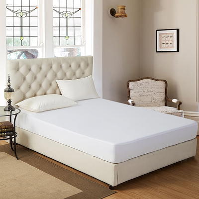 Allerease Comfort Collection Plush Knit Fitted Mattress Protector with Anchor Bands, Full