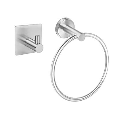 VAEHOLD Self Adhesive Hand Towel Holder for Bathroom, Silver Towel Rack  Towel Ring Hanger Towel for Kitchen No Drilling - SUS 304 Stain