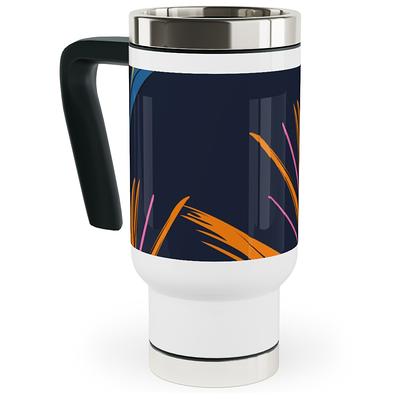 Little Cutie - Happy Oranges - Blue Travel Mug with Handle