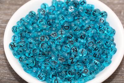 Light Blue Letter Beads for Jewelry Making 