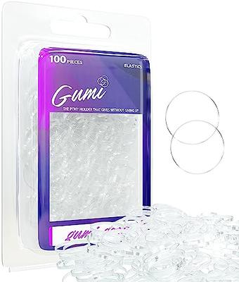 Gumi 3/4 Inch Small Clear Hair Elastics - 100 Ouchless No Damage Clear  Elastic Hair Bands 