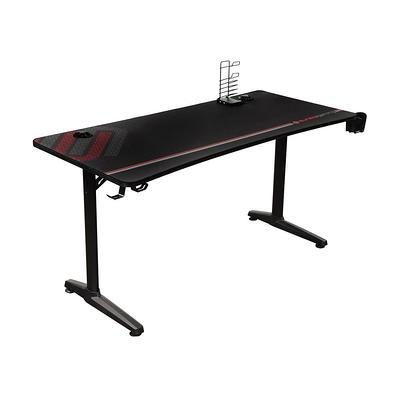 Atlantic Professional Gaming Desk Pro with Built-in Storage, Metal  Accessory Holders and Cable Slots, 36 H, Black 