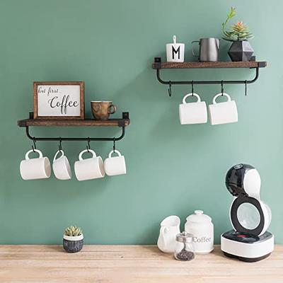 Mkono Coffee Mug Holder Wall Mounted Mug Hooks Rack for 10 Coffee Cup  Organizer, Metal Mug