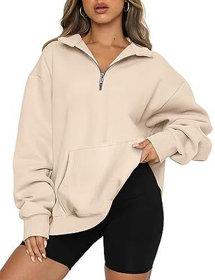 Trendy Queen Womens Fleece Oversized Hoodies Hooded Sweatshirts Casual  Comfy Pullover Loose Lightweight Fall Winter Clothes Apricot at  Women's  Clothing store