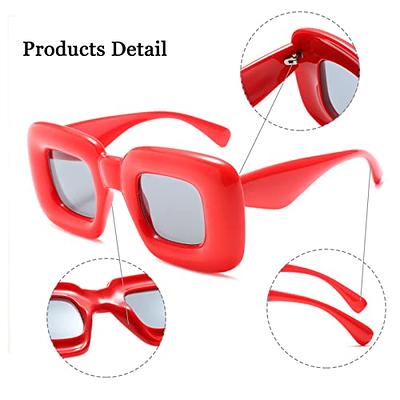 Trendy Cool Mens Womens Retro Sunglasses Fun Square Shield Mirrored Sun  glasses