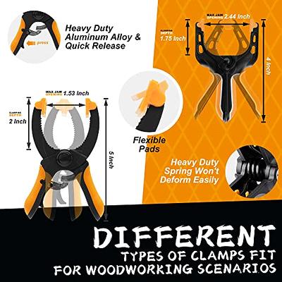 WORKPRO Bar Clamps for Woodworking, 6-Pack One-Handed Clamp/Spreader,  6-Inch (4) and 12-Inch (2) Wood Clamps Set, Light-Duty Quick-Change F Clamp  with