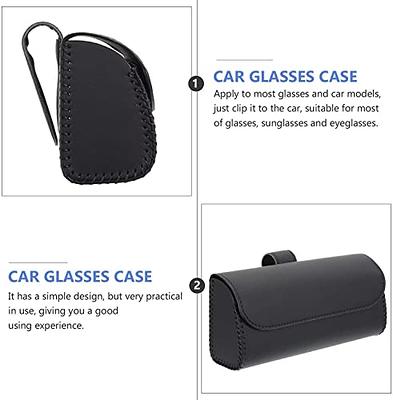 Accmor Bling Sunglasses Holder for Car Sun Visor, Sparkling Eyeglasses Car  Visor Clip Storage Glasses Organizer Case, PU Leather Auto Sunglass Holder