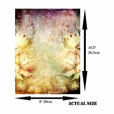 Vintage Flower Theme Mulberry Rice Paper, 8 x 10.5 inch - 6 x Different  Printed Mulberry Paper Images 30gsm Visible Fibres for Decoupage Crafts  Mixed Media Collage Art