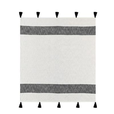 Drew Stripe Silver-Infused Antimicrobial Throw, Lush Decor