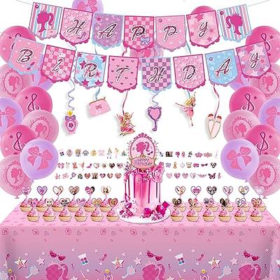 Princess Peach Party Decorations,Birthday Party Supplies For Super Mario  Party Supplies Includes Banner - Cake Topper - 12 Cupcake Toppers - 18