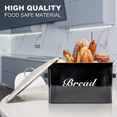 SOTECH Vintage Metal Bread Box Farmhouse Decor Style Pantry Organization  and Storage Container,Space Saving Black with Silver Breadbox-Rustic Kitchen  Decor - Yahoo Shopping