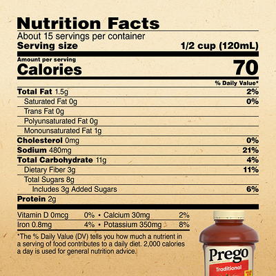 Prego Italian Tomato Pasta Sauce Flavored With Meat, 67 OZ Jar (Case of 6)