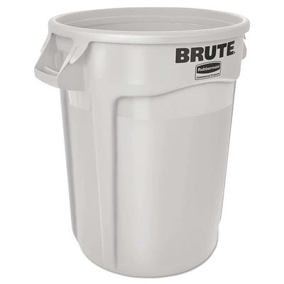 Rubbermaid Commercial Products Brute 32 Gal. Gray Round Vented Trash Can  with Lid 2031188 - The Home Depot