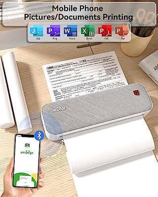  MUNBYN Portable Printer Wireless for Travel ITP01, Bluetooth  Thermal Printer, Support 8.5x11 US Letter&A4, Compatible with Android and  iOS Phone & Laptop, Inkless Printer Mobile Office(Grey) : Office Products