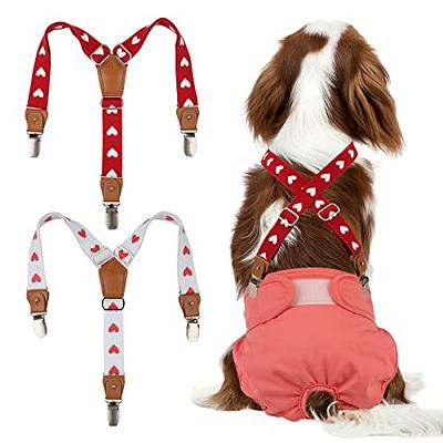 Pet Soft Dog Suspenders 2 Pieces Female Dog Diaper Suspenders for