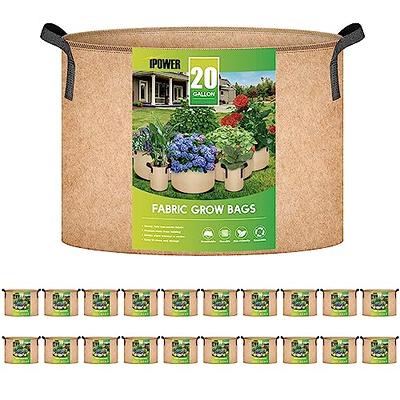 JERIA 12-Pack 10 Gallon, Vegetable/Flower/Plant Grow Bags, Aeration Fabric  Pots with Handles (Black), Come with 12 Pcs Plant Labels 