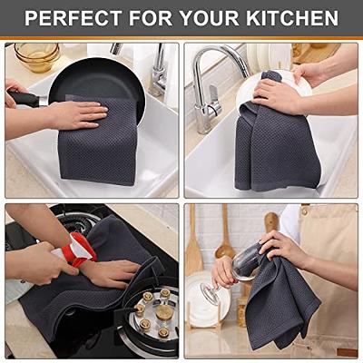 Homaxy 4/6pcs 100% Cottton Kitchen Towel Absorbent Dishcloth Ultra