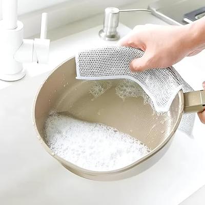 2023 New Multifunctional Non-scratch Wire Dishcloth,japanese Steel Wire  Dish Towel, Multipurpose Wire Dishwashing Rags For Wet And Dry,scrubs  Cleans