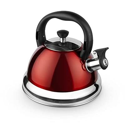 3.17QT Stainless Steel Whistling Tea Kettle, Compatible with All Burners  Including Induction, Foldable Handle, 18/10 Stainless Steel Kettle Tea  Kettle Red 3L - Yahoo Shopping