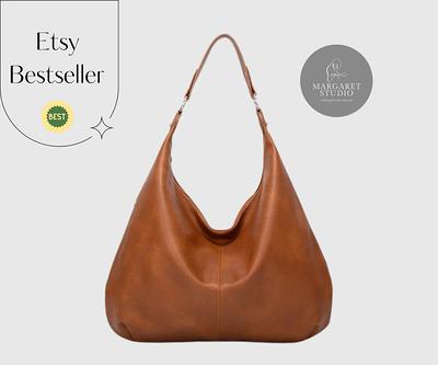 Brown Leather Shoulder Bag, Hobo Women Everyday Tote Leather Tote, Purse, Soft  Handbag For Women - Yahoo Shopping