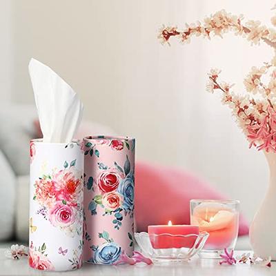 8 Pack Boho Round Tissues Box Tissue Holder for Car with Facial Tissues  Cylinder Tissue Holder