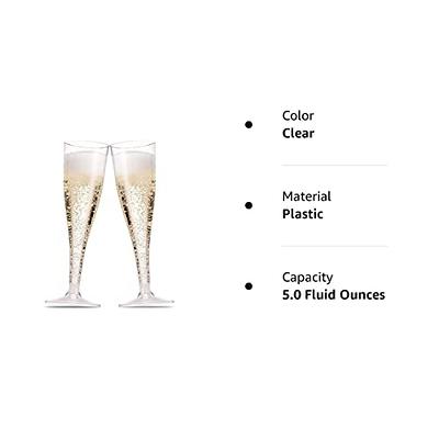 Munfix 100 Pack Plastic Champagne Flutes 5 Oz Clear Plastic Toasting  Glasses Disposable Wedding Thanksgiving Party Cocktail Cups