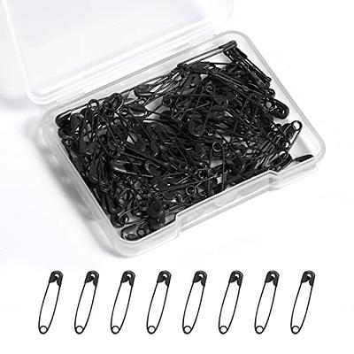 100 Pcs Safety Pins, 1.26inch Long Black Safety Pins Metal Safety