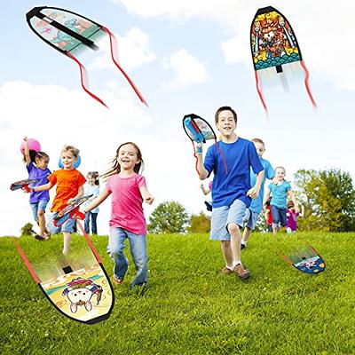 3PCS Kite with Launcher Toy, Kite Launcher with 3 Kites Beach Toy