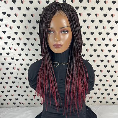 1b/burgundy ombre medium knotless box braids, By Glory Crown Hair Braiding