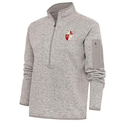 Cleveland Browns Antigua Team Logo Course Quarter-Zip Pullover Top - Oatmeal