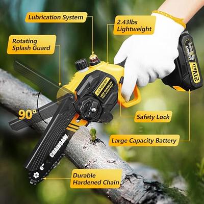 BEI & HONG 6-Inch Mini Chainsaw  Upgraded Chain Oil System with